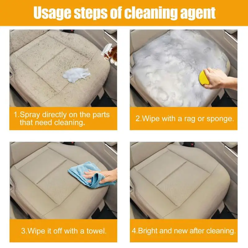 60ml Car Foam Cleaner Automoive Car Interior Leather Plastic Home Wash Maintenance Surfaces Spray Multipurpose Foam Dust Remover