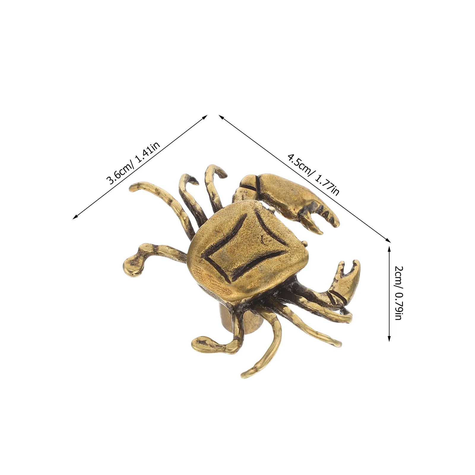 Mini Brass Crab Cabinet Knobs Nautical Coastal Decorative Pull Handles for Kitchen Cabinet Hardware Dresser Drawer Knobs Vintage