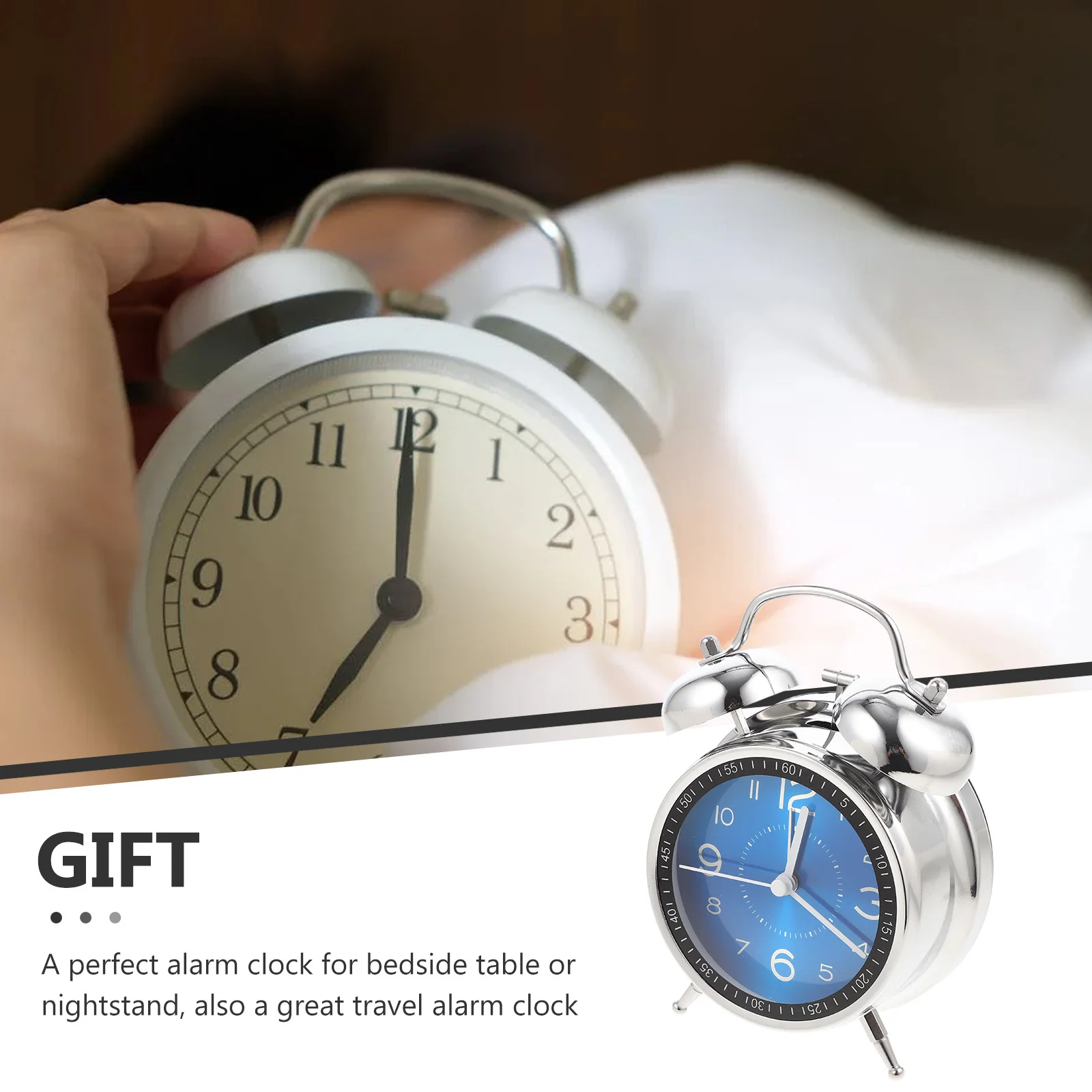 

Alarm Clocks Simple LED Quartz Kid Desk Analog Non-ticking Bedside Child Fashioned