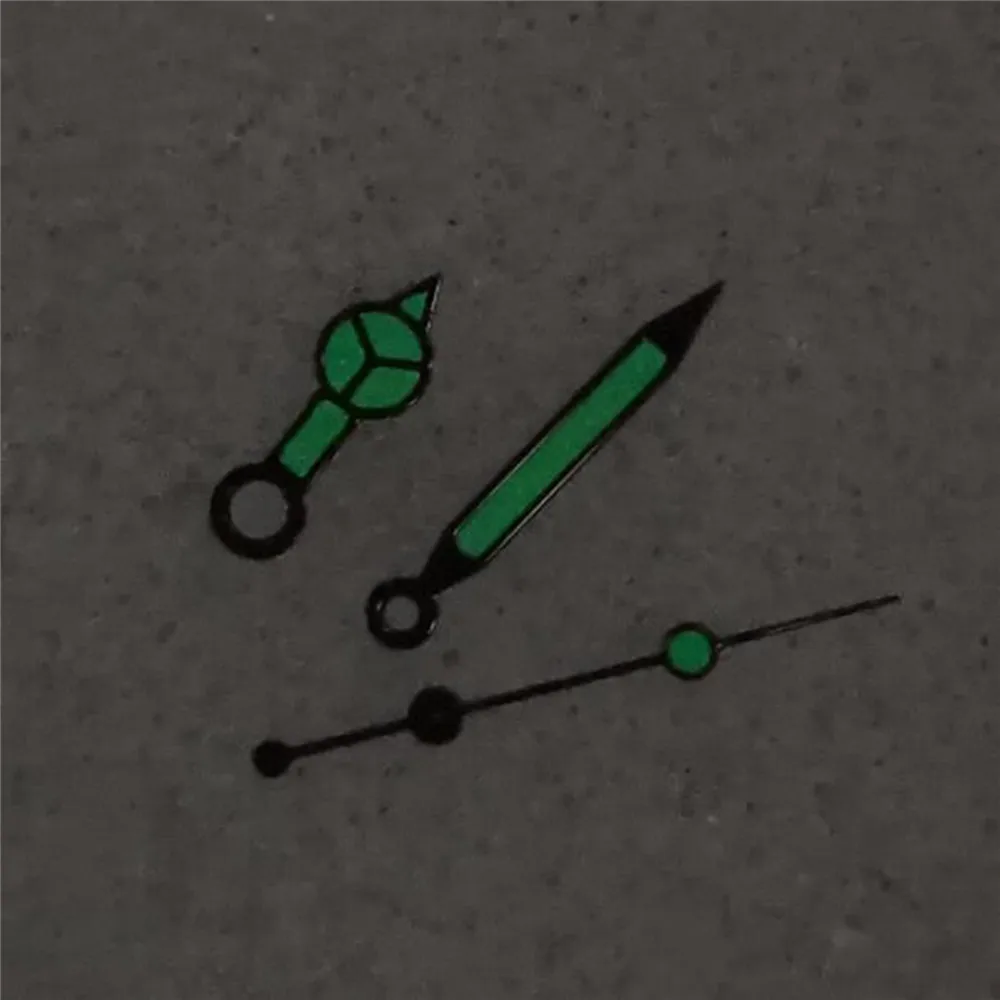 1/2/5 Sets Black Watch Hands for NH35 NH36 4R 7S Movement 3Pins Needles Weak Green Lunminous Watch Pointers Spare Parts