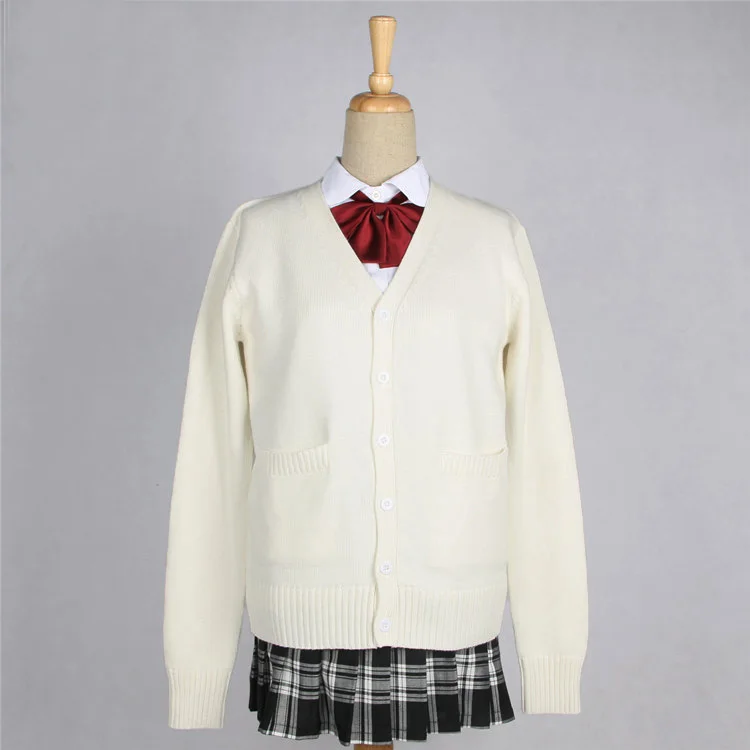 School Jk Uniform Trui Anime Cosplay Kostuums Vest Bovenkleding Trui 10 Kleuren Lange Mouwen Gebreide Jas Voor Meisjes