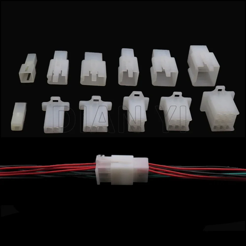 1 Set 1/2/3/4/6/9 Way Automotive White Unsealed Connector AC Assembly Auto Wiring Terminal Socket with Cables
