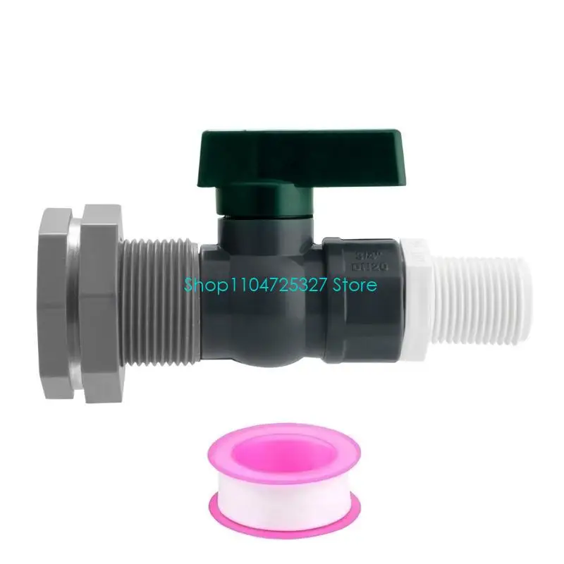 Accesorios para sistema recolección agua lluvia D8KF, juego adaptadores válvulas PVC para barriles, grifo,