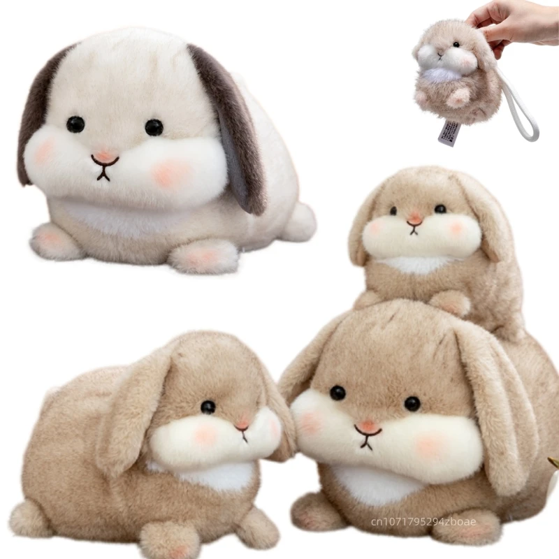 10-35cm Cartoon Round Bunny Plush Doll Pillow Cute White Brown Rabbit Animal Stuffed Toy Home Decoration Gift For Children
