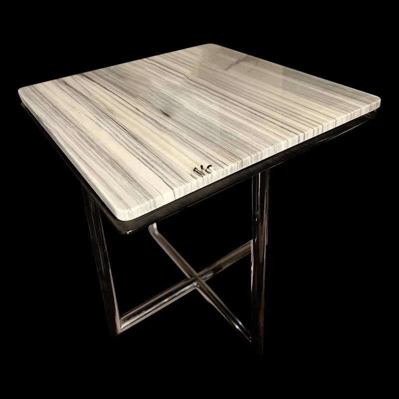 

A57 Italian light luxury rectangular natural marble edge a few living room sofa corner a few natural white gold sand luxury ston