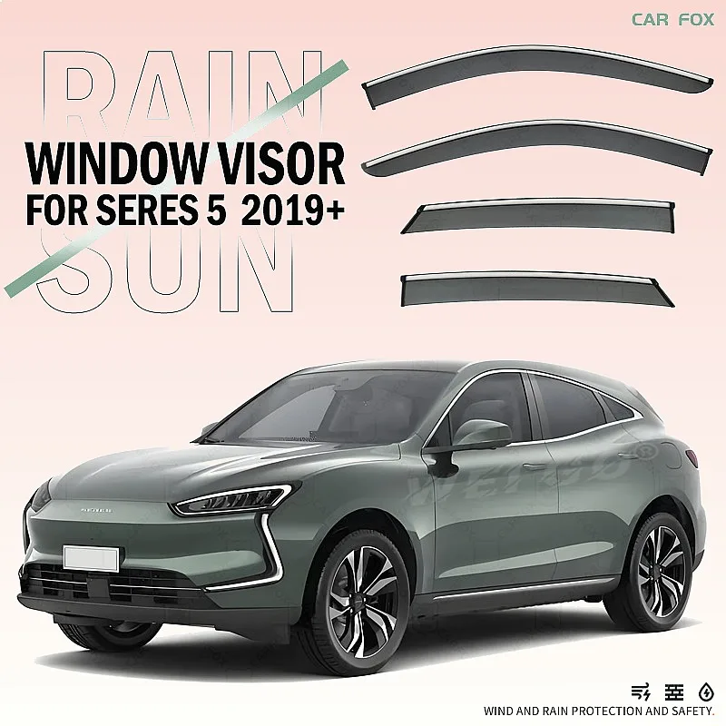 

4Pcs For Seres 5 2019+ Car Window Visor Rain Sun Shade Awning Side Window Deflector Auto Accessories
