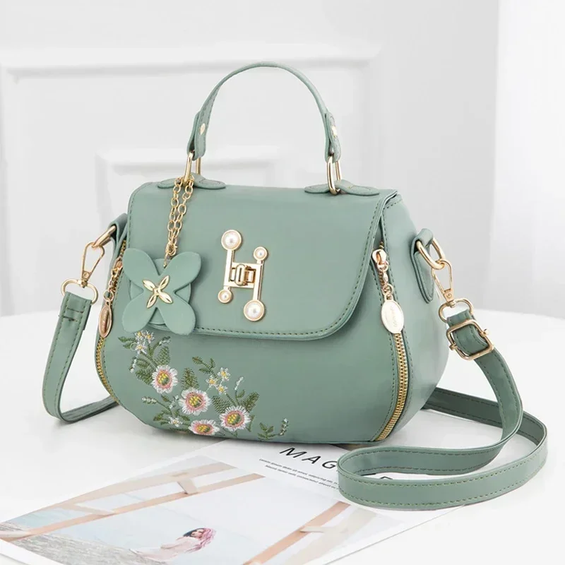 

Embroidered Handbag Hot Selling Women Bag New Network Red Fashion Crossbody Bag Versatile Popular Bag PU Leather