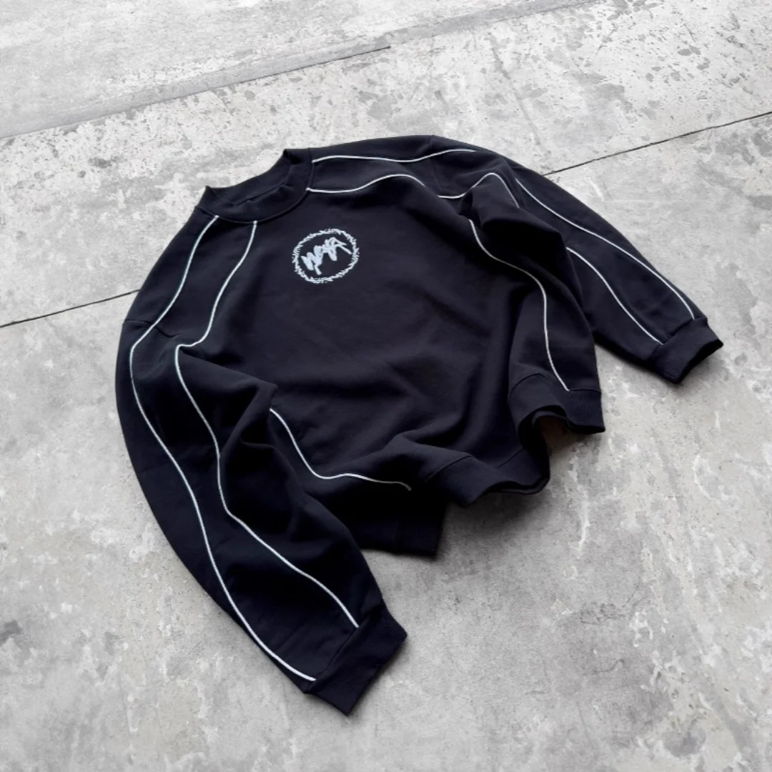 Light Gray Black Crop Top Sweater O Neck Long Sleeve Slim Knit Y2K Retro Womens Fashion Essential