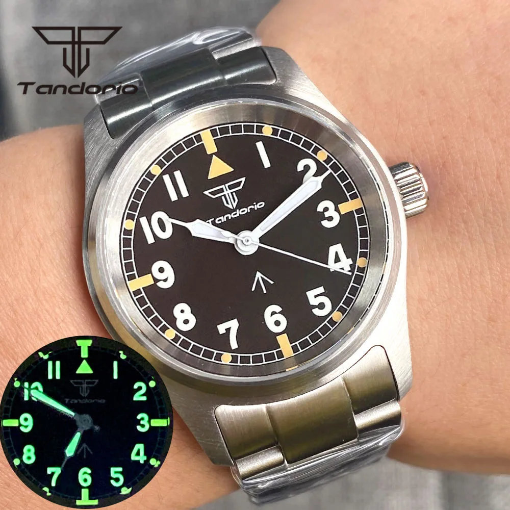 Tandorio Diver Stainless Steel 20BAR Waterproof 36mm Pilot Watch Sapphire Glass Mechanical NH35/PT5000/Miyota 8215 Movt Luminous