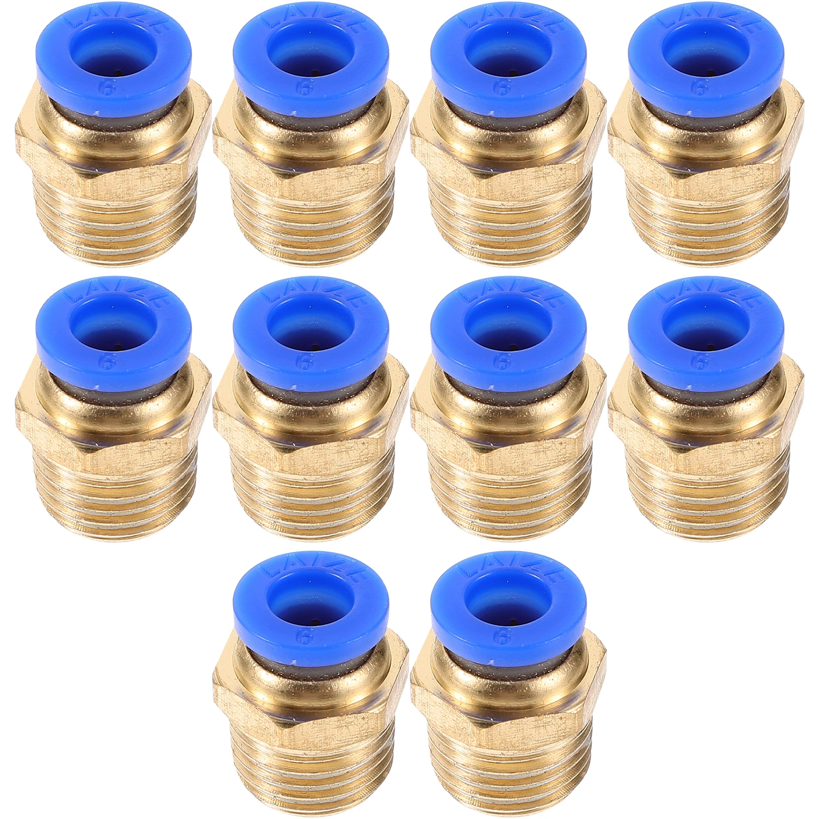 

10pcs Air Fitting 6Mm Crimp Fitting Pressure Washer Quick Connect Abs Copper Gas Connection Mechanical Industry Tube