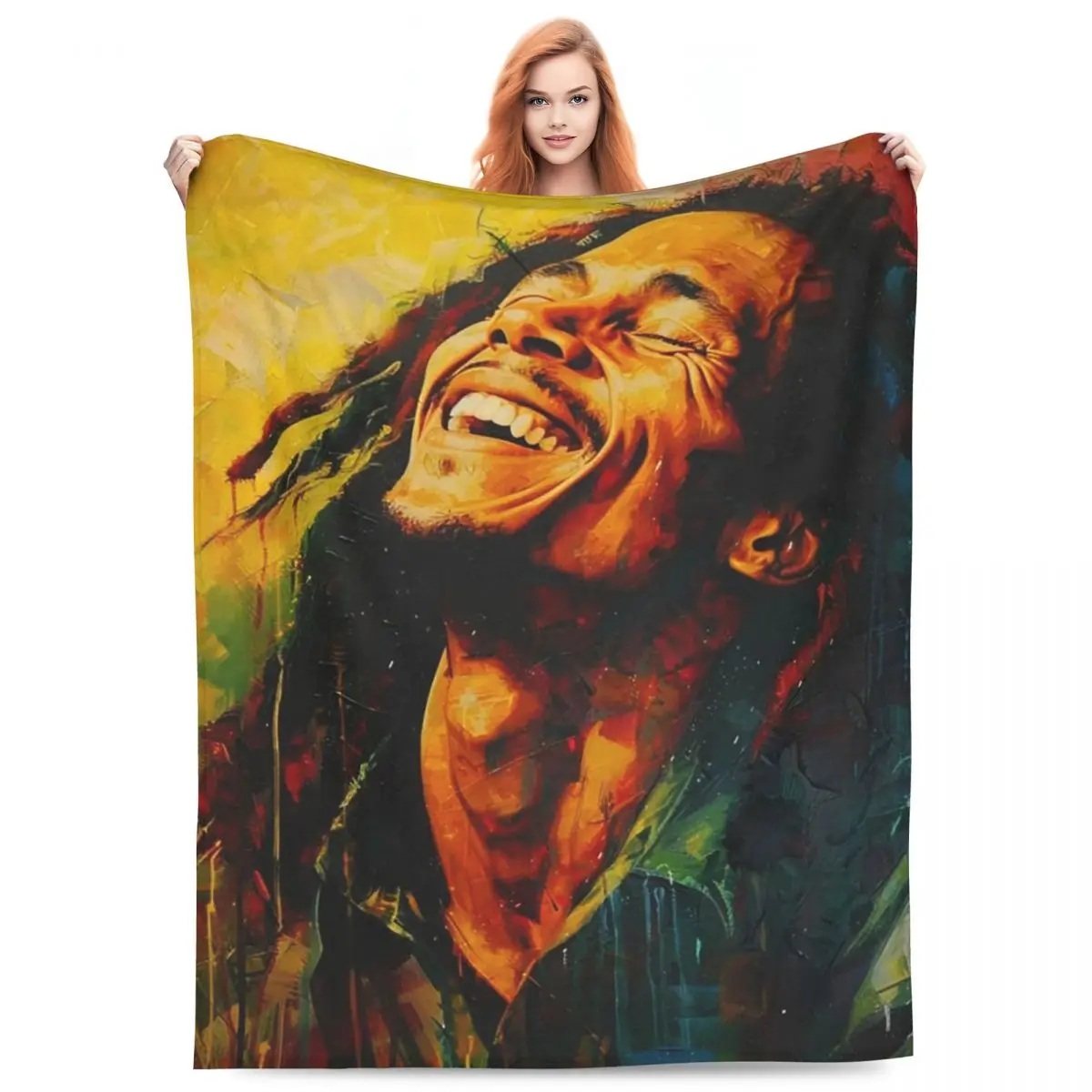 

Bob Marley Album Reggae Music Jamaican Style Blanket Flannel Throw Blanket Throw Blankets for Bedding Travel Throws Bedspread