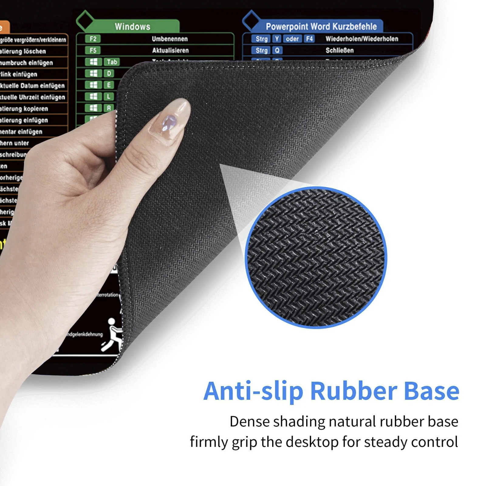 الألمانية الألمانية Excel Word Powerpoint Windows Shortcuts Keys Mouse Pad Desk Mat Cheat Sheet Software Web Mousepad Office المستخدمين #6