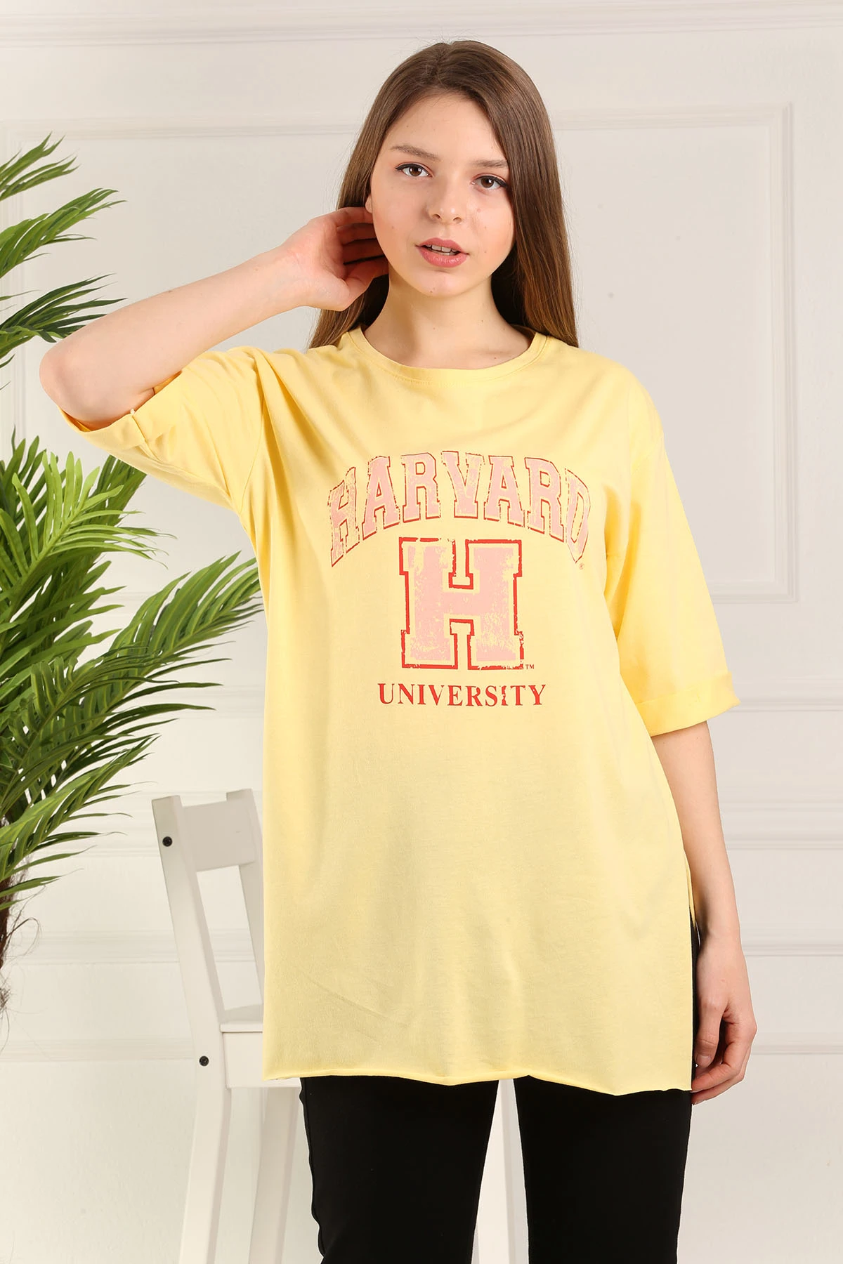 Harvard Written tshırt NY-Yellow Winter Autumn 2021 Muslim Women Hijab headscarf Islamic Turkey