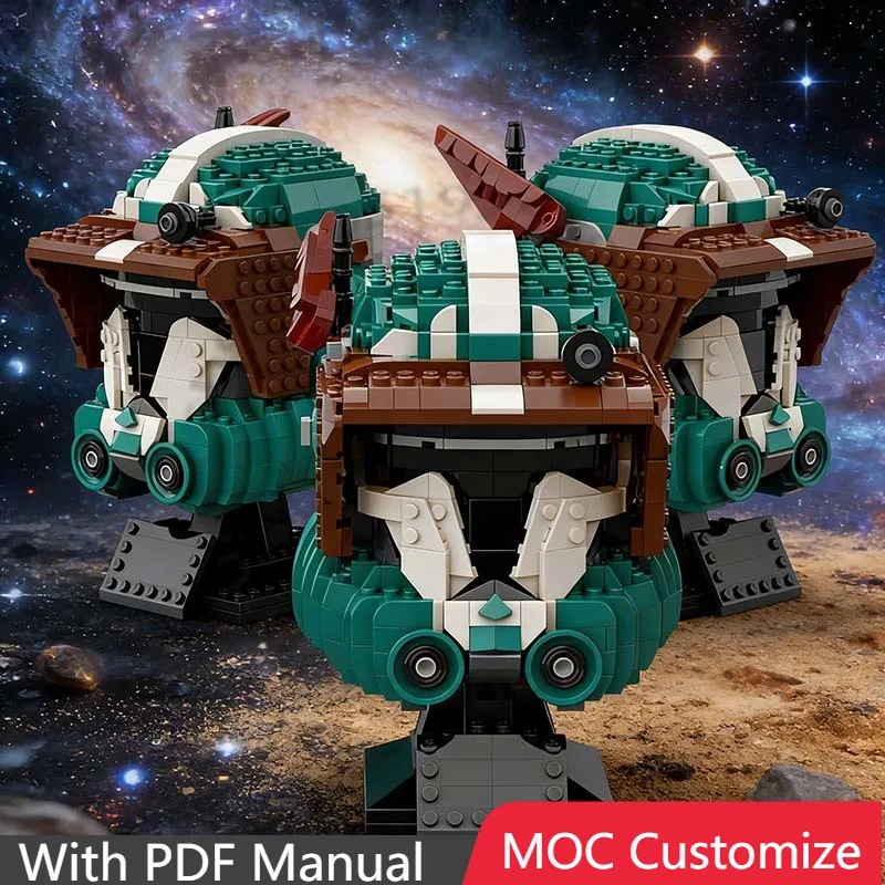 

1061 PCS Helmet Model Helmet Captain Tukk Tales MOC Customize Modular Building Block Kids Model Brick DIY Boy Toy Christmas Gift