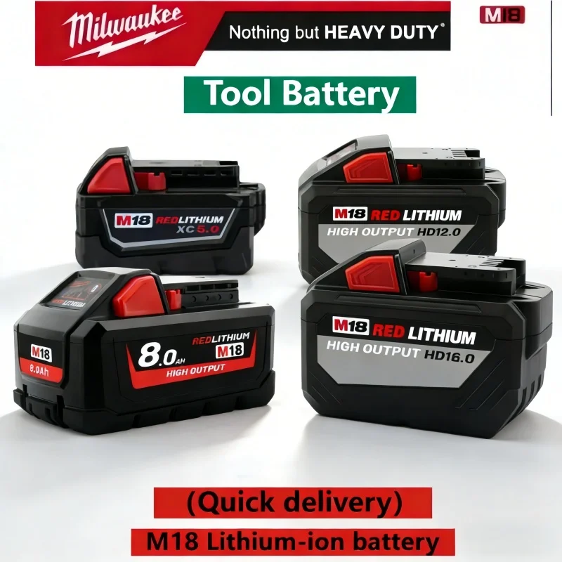 

21700 Milwaukee M18 New 8.0Ah REDLITHIUM XC Multi-Protection Battery Genuine for 48-11-1850 Home DIY Renovation Tools