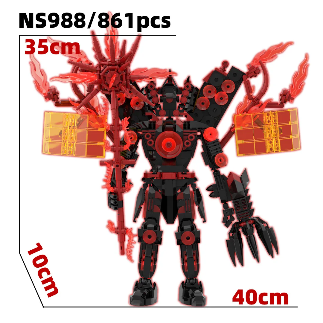 Skibidi Toilet MOC Abstract Robot Building Blocks Compatible With LEGO Titan Drill Man Model Bricks Toys