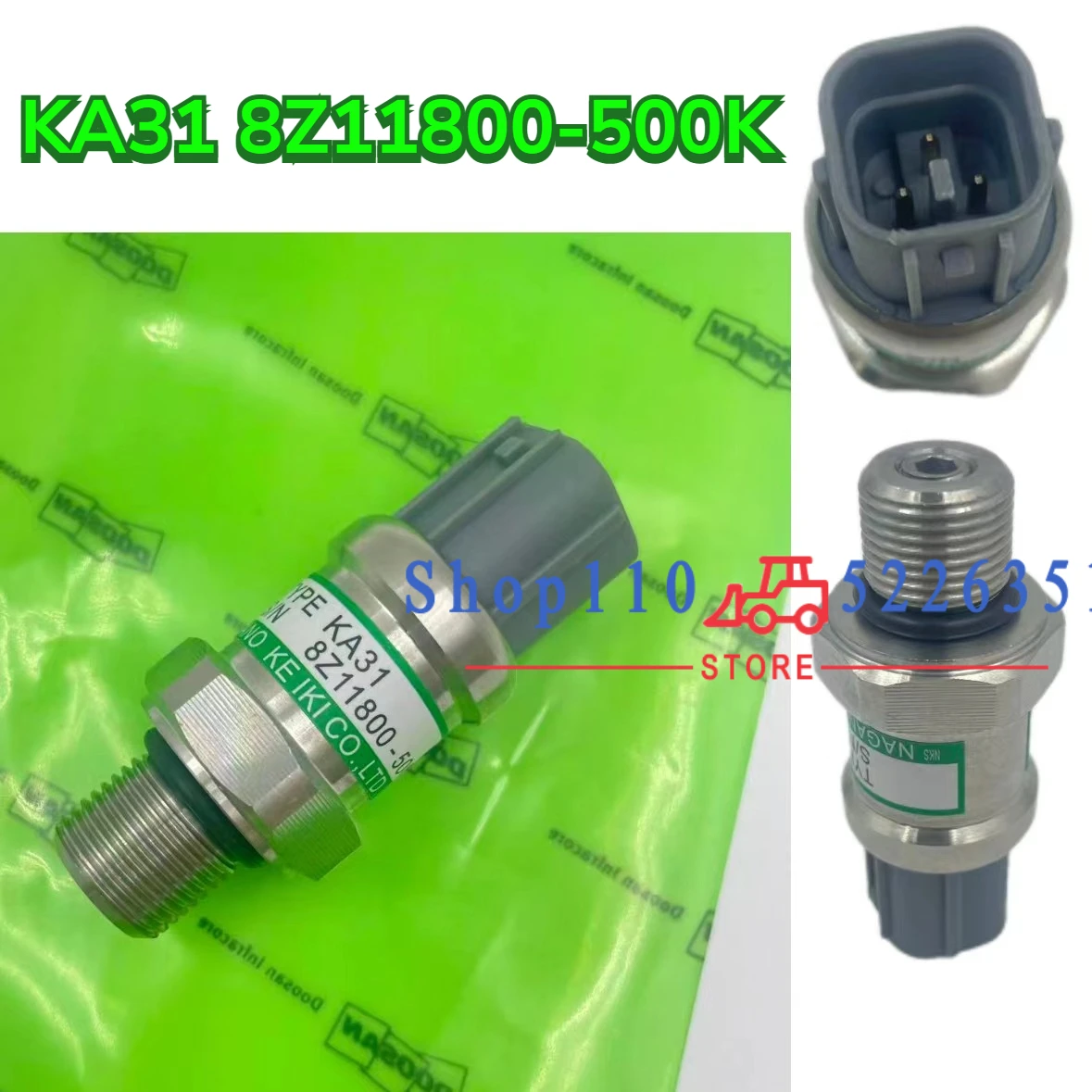 

High Pressure Switch Sensor KA31 8Z11800-500K 9045-2547 for Doosan Daewoo Excavator Repair Parts DH220-5 DH150/220/225/300-7
