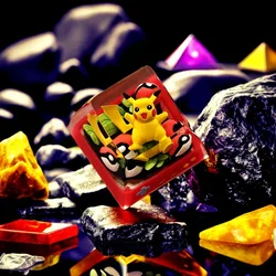 Pokemon Keycaps Pikachu New Cross Shaft Journeys Eevee Gengar Vulpix Stereo Cute Illustration Mechanical Keyboard Resin Keycaps