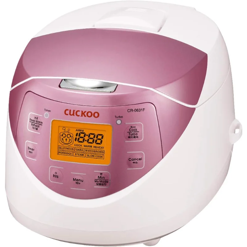 CUCKOO CR-0631F Рисоварка Micom на 6 чашек (сырой) / 12 чашек (приготовленных) с внутренней кастрюлей с антипригарным покрытием, 7 режимов меню, ЖК-дисплей