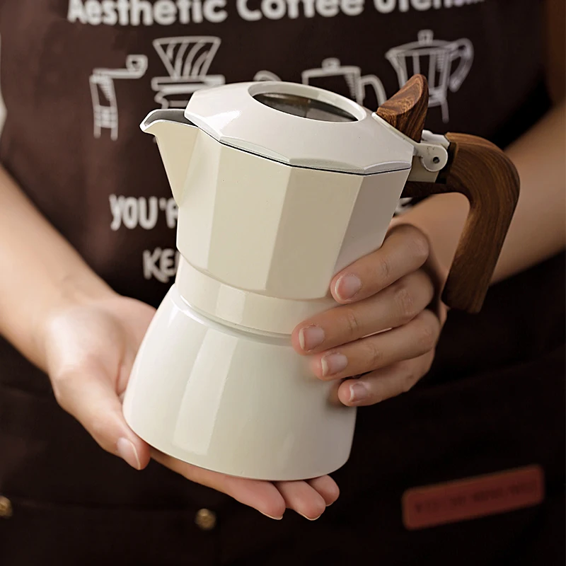 صمام مزدوج موكا وعاء ماكينة صنع قهوة اسبريسو سبائك الألومنيوم غطاء فارغ 100 مل (2 كوب) إبريق قهوة ماكينة اسبريسو أواني القهوة