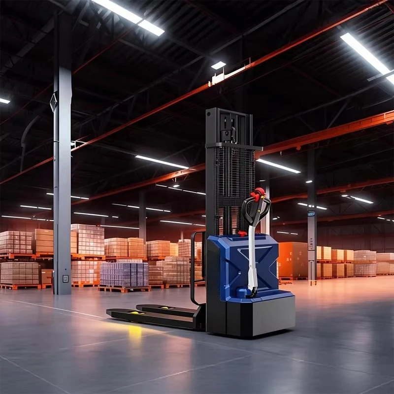 New Electric Pallet Stacker 1500kg 2.5m 3.5m 24V Lead-Acid Battery Polyurethane Tires Hydraulic Side Shifter