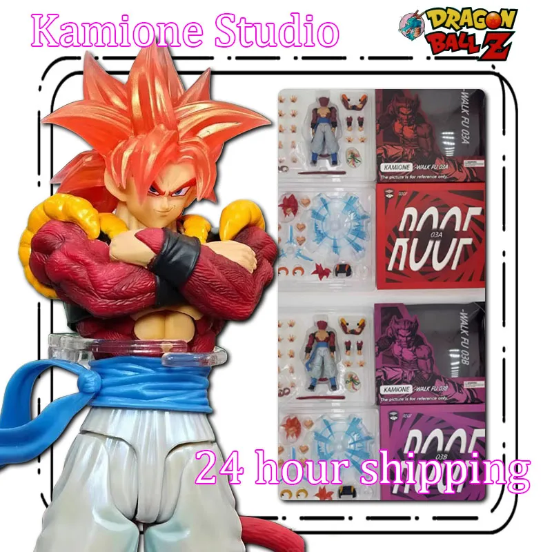 

In Stock Kamione Studio Gogeta Figure Dragon Ball Super Saiyan 4 SSJ4 Gogeta Anime Action Figure Model Toy Gifts