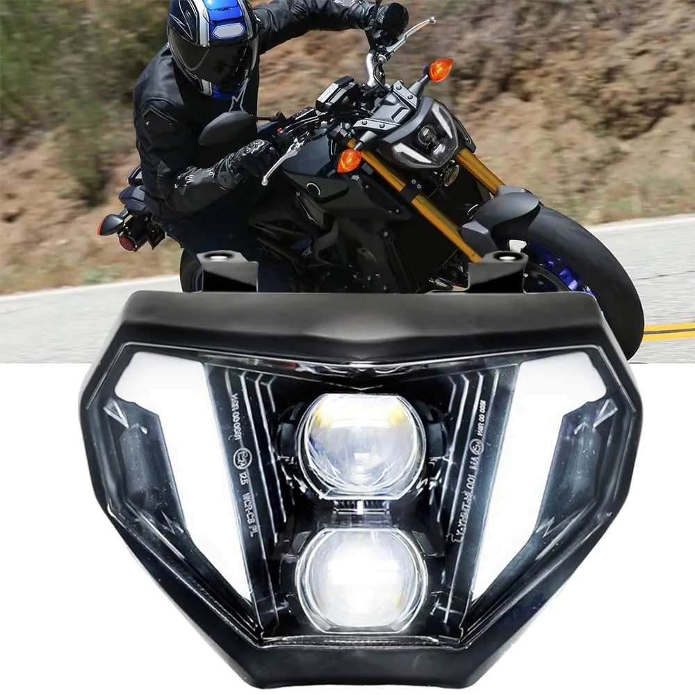 E24 LED Headlight High Low Beam E-Mark Motorcycle DRL Head Lamp For Yamaha Headlamp MT09 FZ09 MT-09 FZ-09 2014 2015 2016