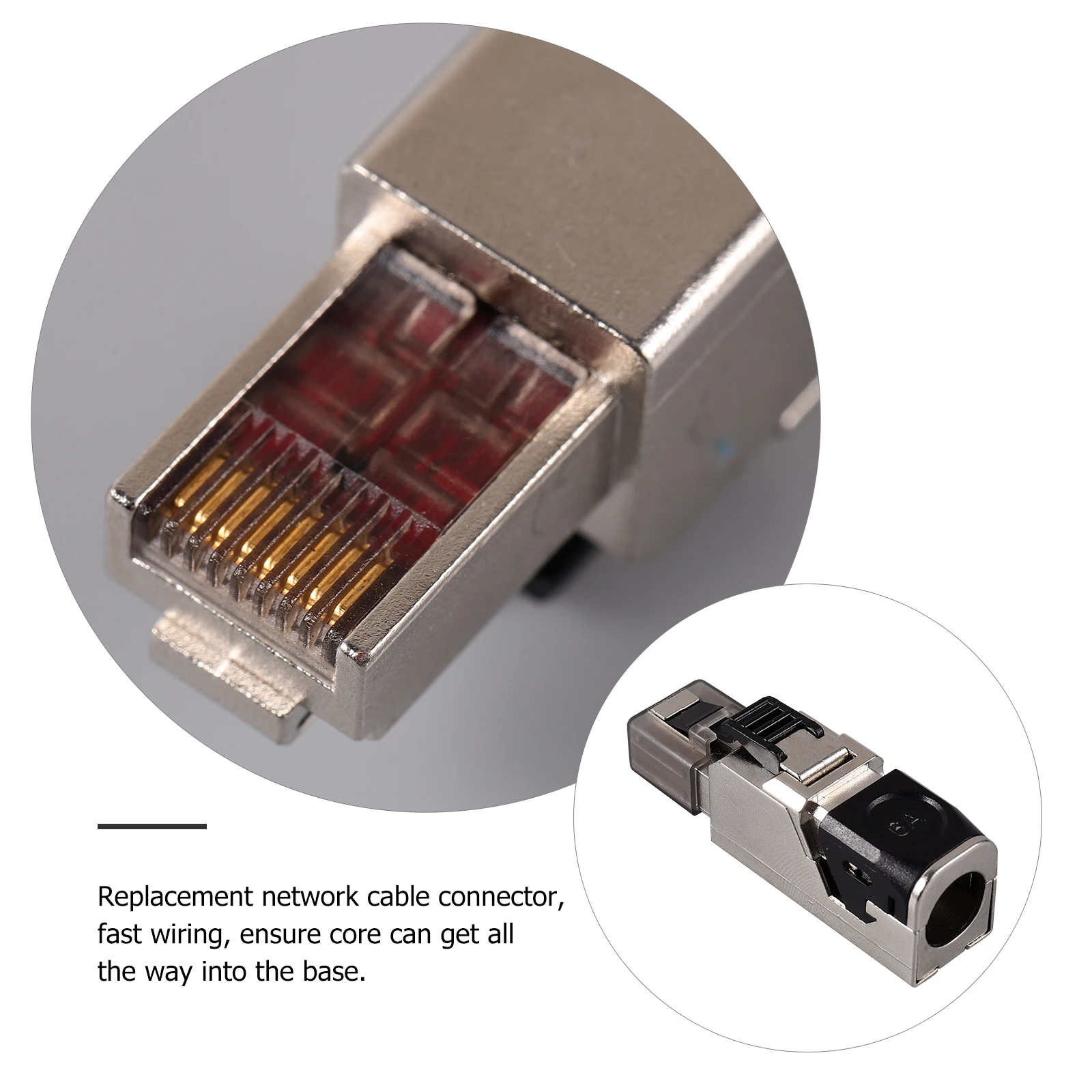 

Crimp-free Plug Ethernet Cable for Gaming Connector Cat Six Connectors Pass Through Copper Modular