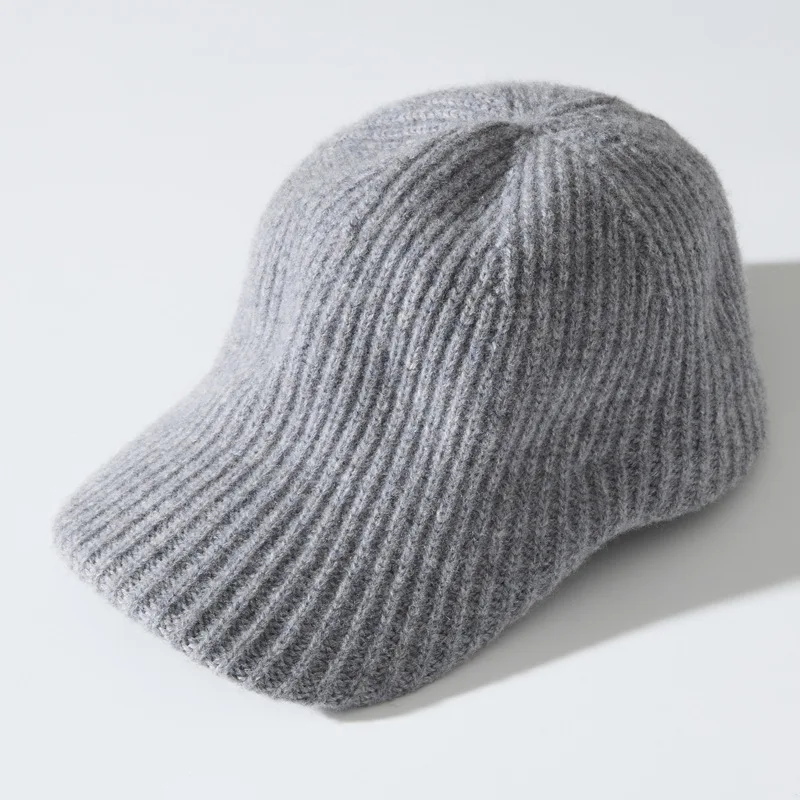 

Marino Wool Knit Baseball Cap Hat Women Men Autumn Winter Hats
