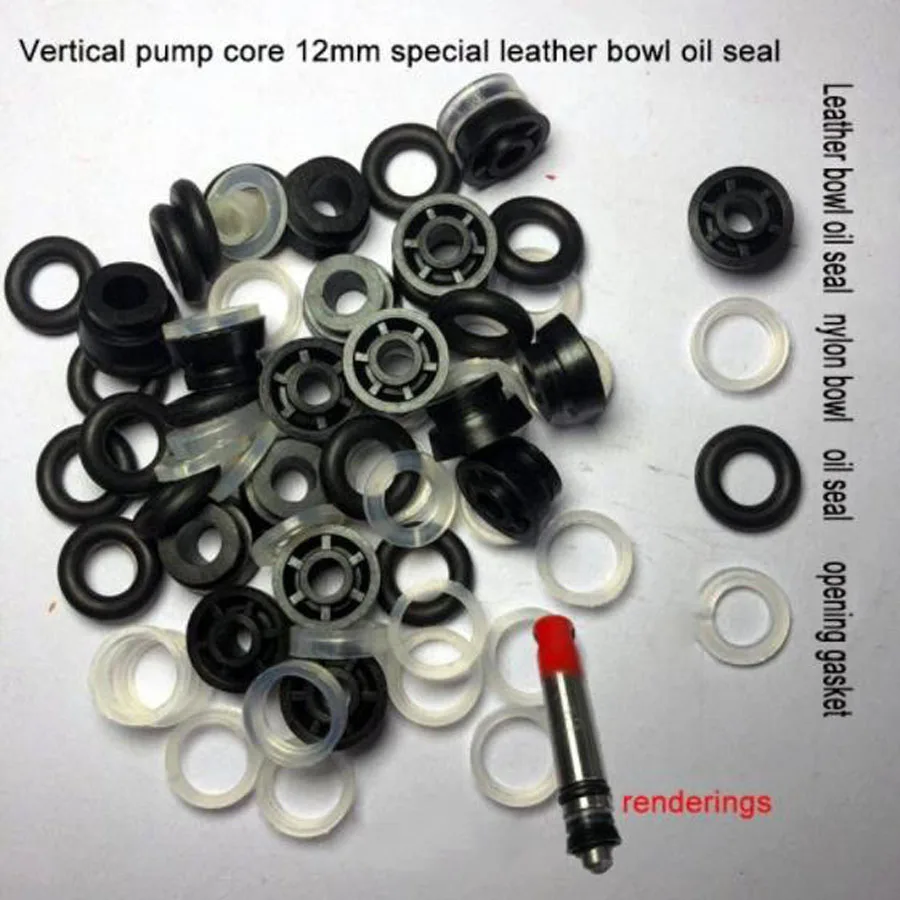 5 Sets Vertical Jack Pump Core Oil Seal Gasket Old-fashioned Leather Bowl 11mm 12mm Car Repair Tool Accessories