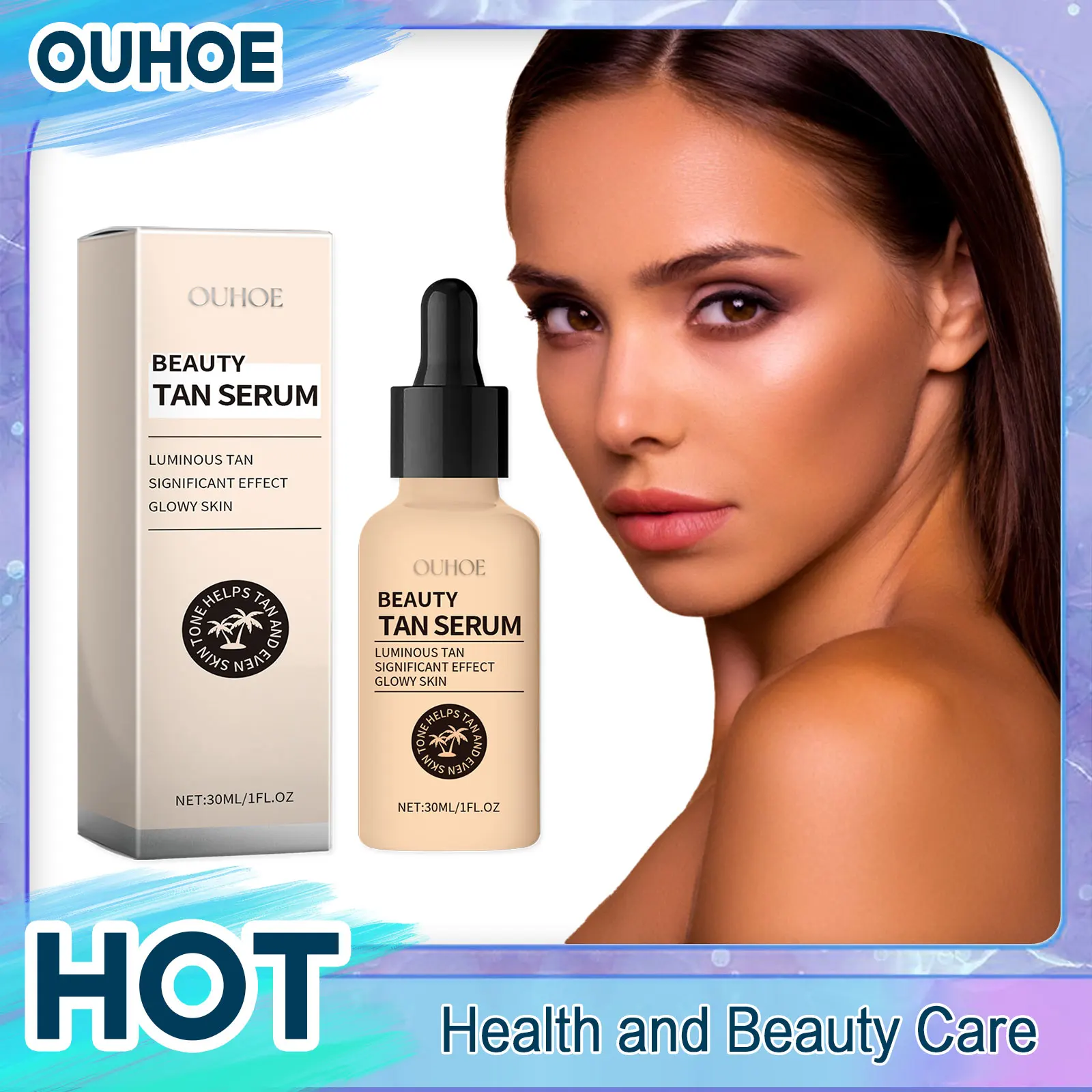 Gesichtsbräunungsserum, flüssig, dunkler Bronzer, Schwärzung, feuchtigkeitsspendend, Reparatur, letzte Sommer, Strand, Outdoor, Sonnenbaden, Körperbräunerprodukt