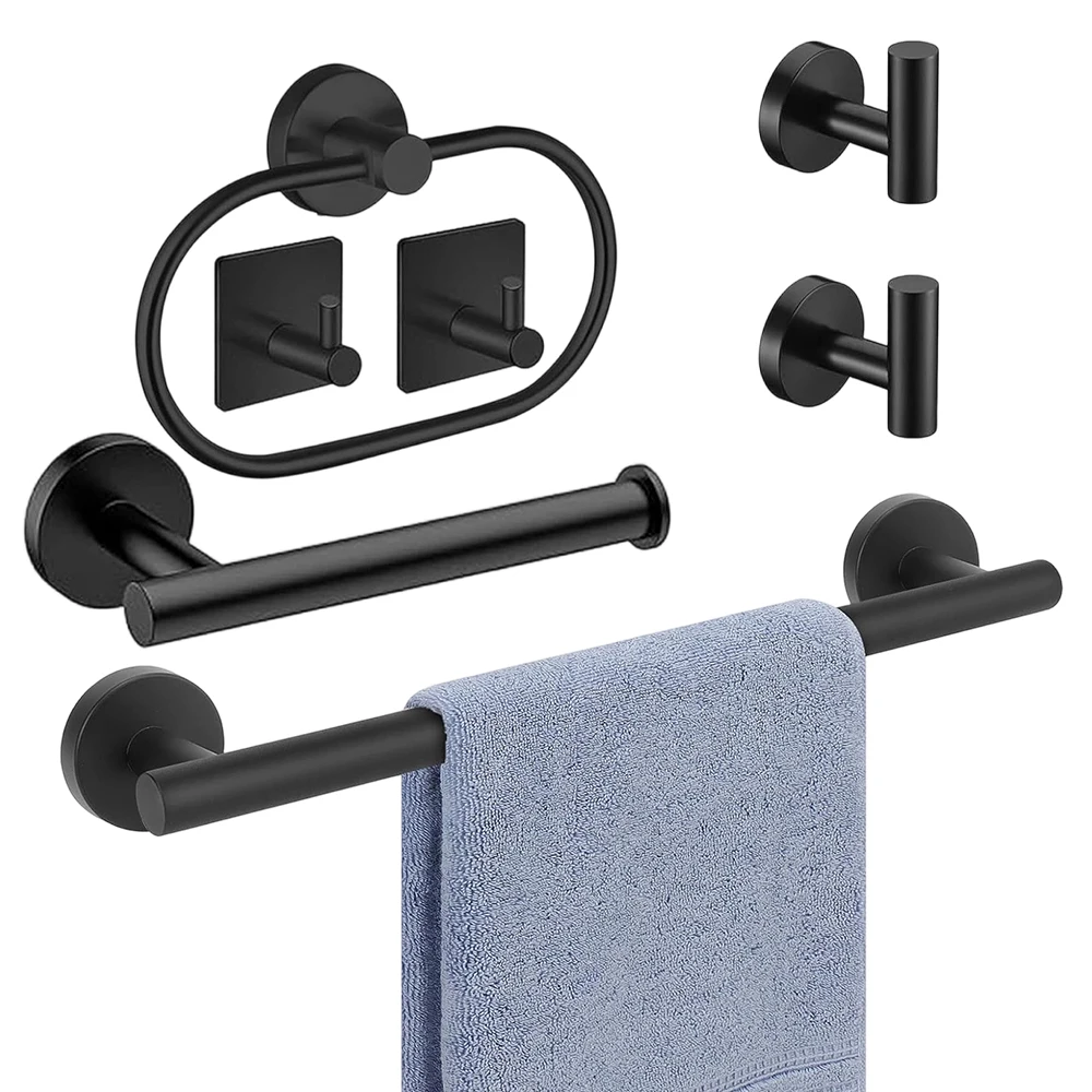 Barre porte-serviettes, porte-papier toilette, anneau porte-serviettes en acier inoxydable SUS304 pour salles de bain, placards, cuisines, buanderies