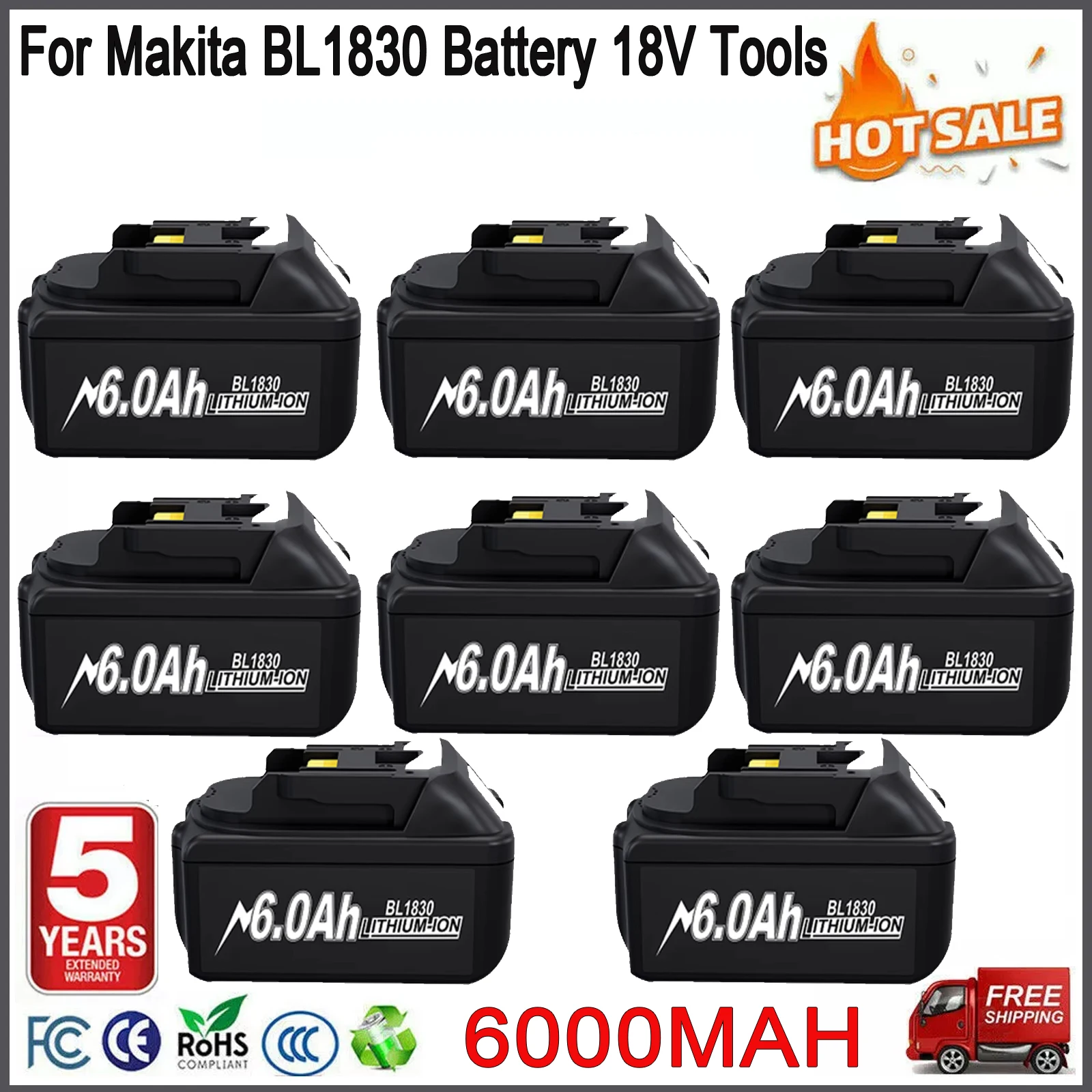 10 PCS Für Makita 18 V Batterie Werkzeuge 6ah/9ah Ersatz Für Makita BL1830 BL1860 BL1890 Power Tool Für makita LXT Batterie