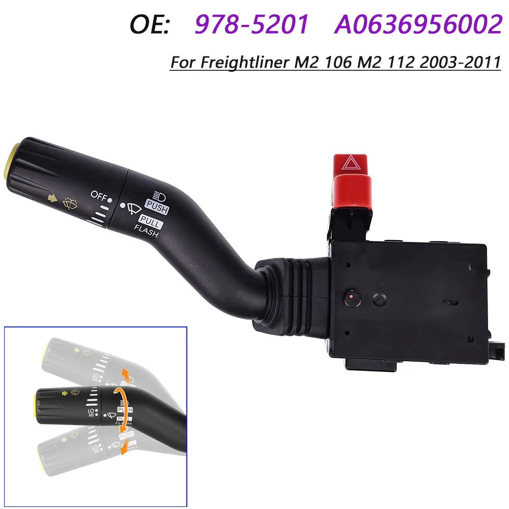 

Для Freightliner M2 106 M2 112 2003-2007 2008 2009 2010 2011 переключатель рычага стеклоочистителя указателя поворота 978-5201 A0636956002