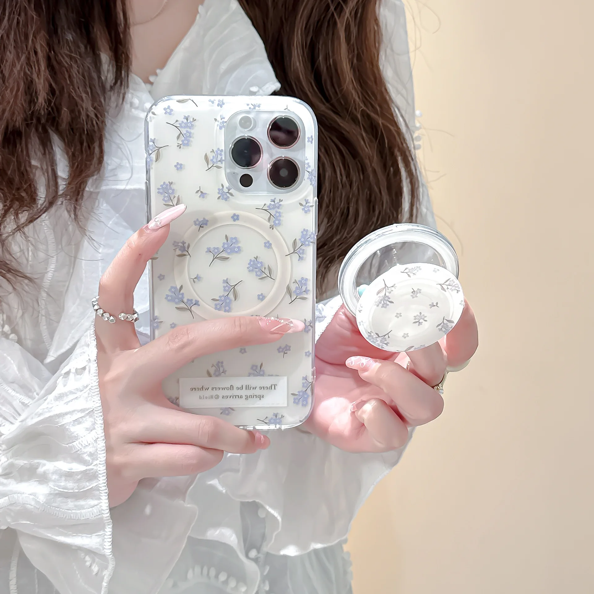 لطيف فتاة الجنية الأزرق ازهر الزهور الفن جراب هاتف ل Magsafe آيفون 16 15 14 13 12 برو ماكس حافظة لطيف الكرتون غطاء مقاوم للصدمات #3