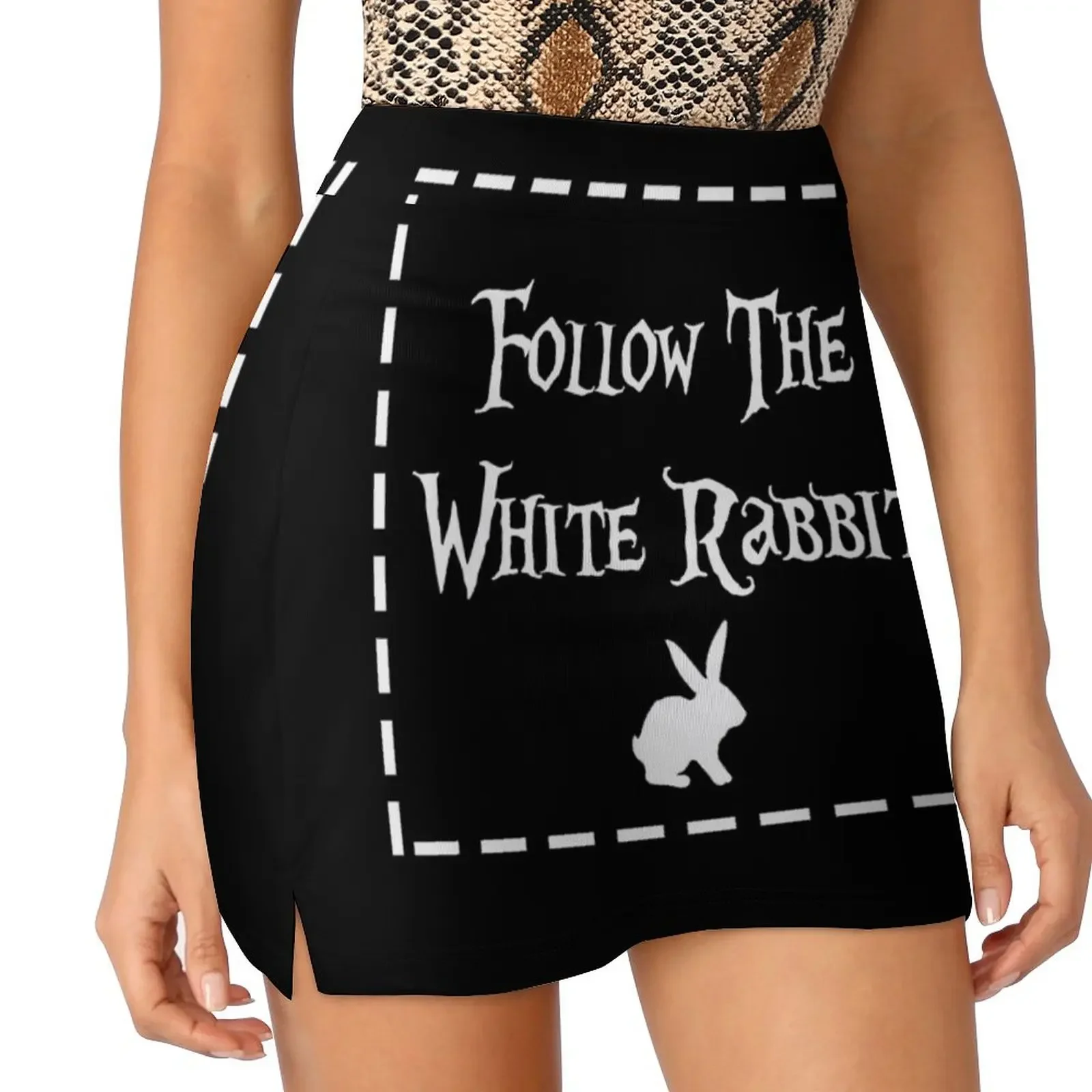 

Follow the White Rabbit, black version Mini Skirt womans clothing girls skirt fairy grunge Short women′s skirts