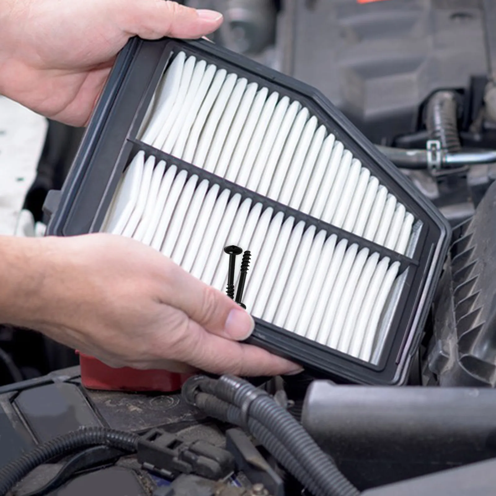 

2 шт. винтов для воздушного фильтра, крепеж для крышки двигателя автомобиля, надежная герметизация, идеально для фильтрации воздуха в автомобиле