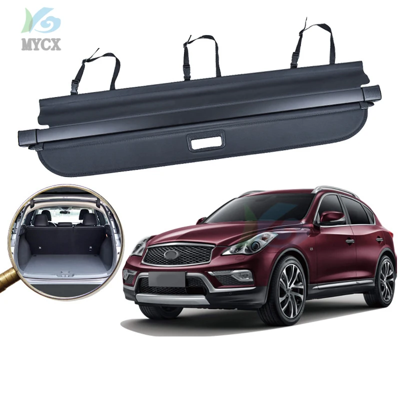 Car Interior Rear Trunk Cargo Luggage Cover Security Shade Shield Curtain Retractable Cargo Cover For Infiniti QX50 2018-2020