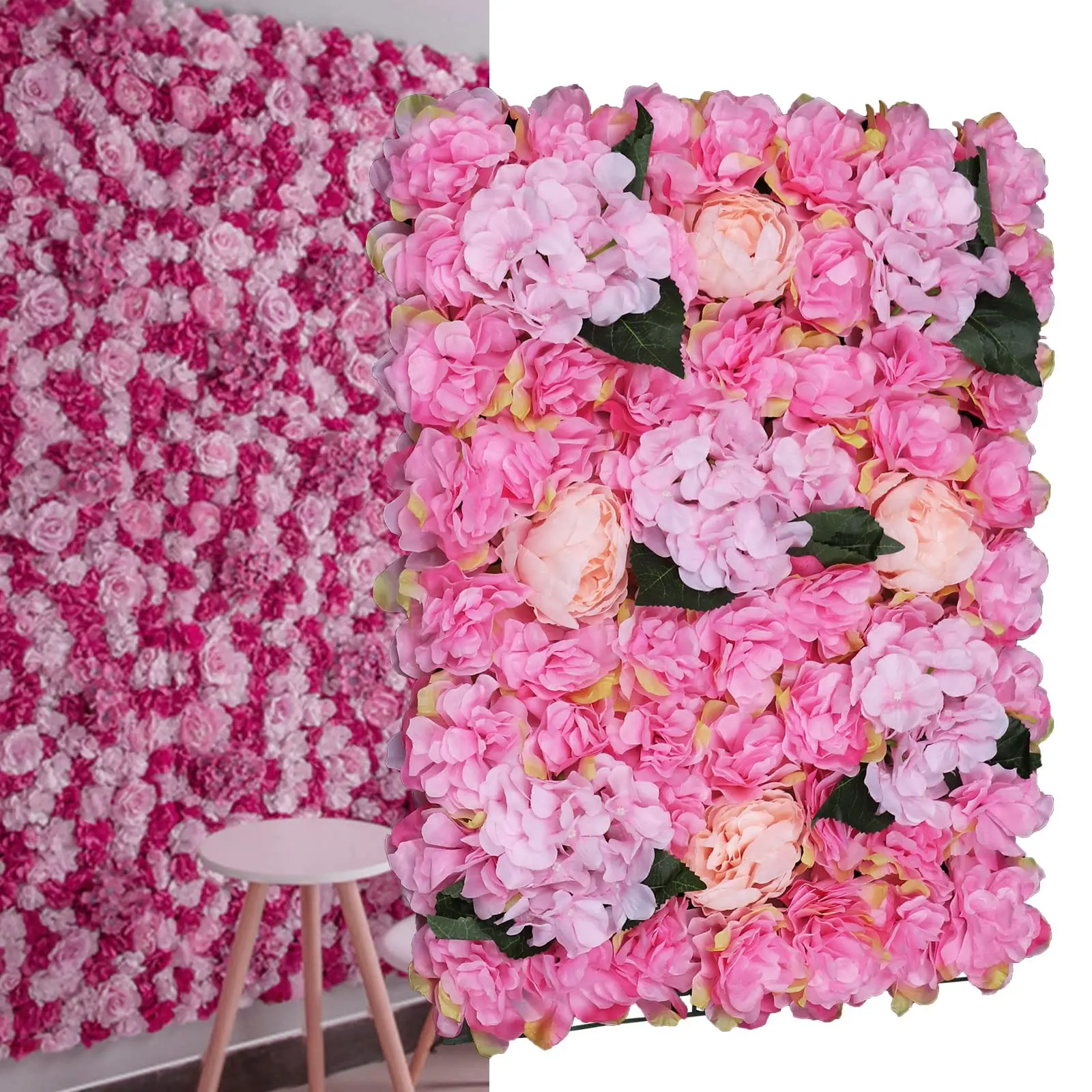 

6 Pcs Artificial Flower Wall Panel 16X24In Premium Wedding Fake Flowers for Decoration Flower Wall Panels Decor Backdrop Panels