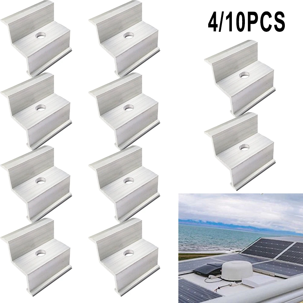 Easy Installation End Clamp Module Clip Light Weight 4/10PcsSolar Panel Bracket Aluminum Alloy Height Assembly