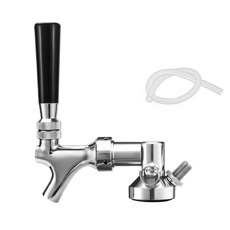 

Mini Keg Dispenser Tap Head,Beer Growler Barrel Spear with American Standard Beer Carbonation Faucets,Homebrew Tapping Head Kit