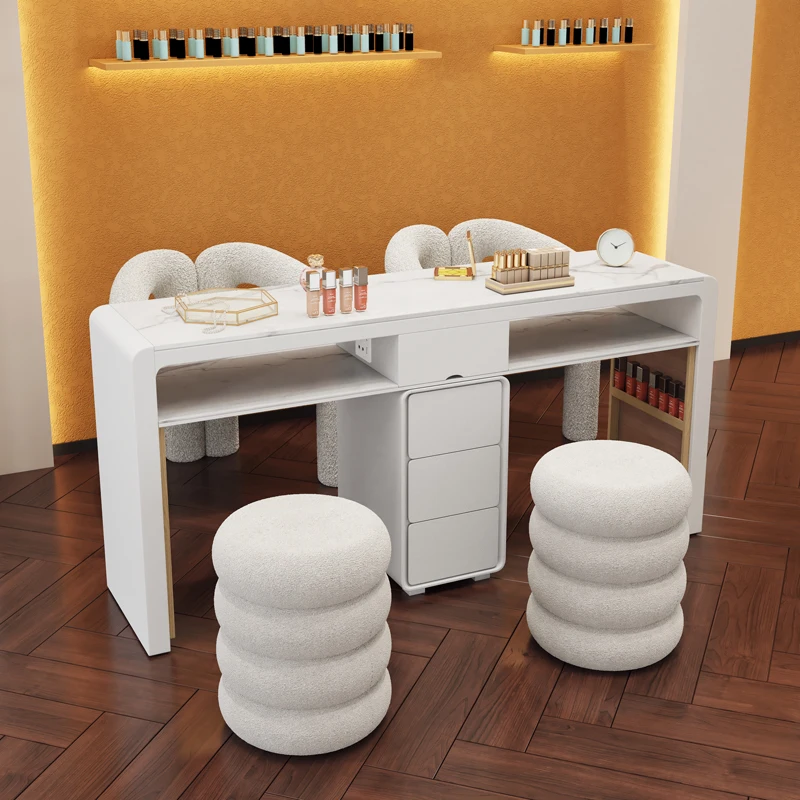 

Minimalist Marble Top Nail Table With Dust Collector Modern Design Aesthetic Nail Desk Italian Luxury Table Manucure Furniture