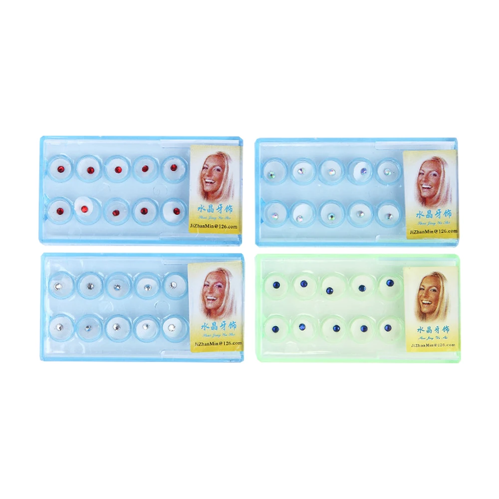 10Box Teeth Decoration Dental Diamond Crystal Ornament Jewelry Gem Tooth Material Teeth Whitening Beautiful Shining Oral Hygiene