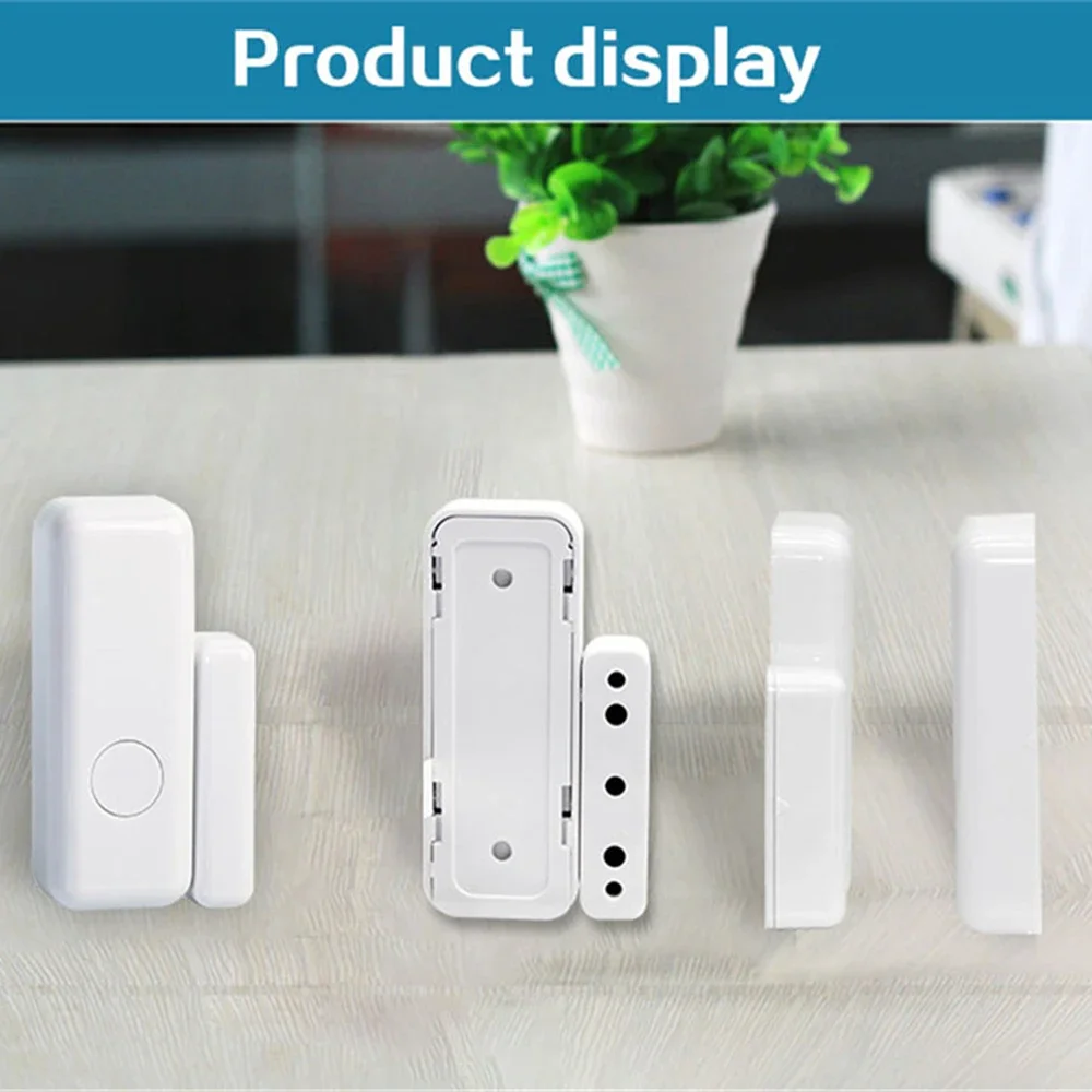 Micro wireless door and window magnetic sensor, home alarm system, application alarm notification, window sensor detector, 433MH