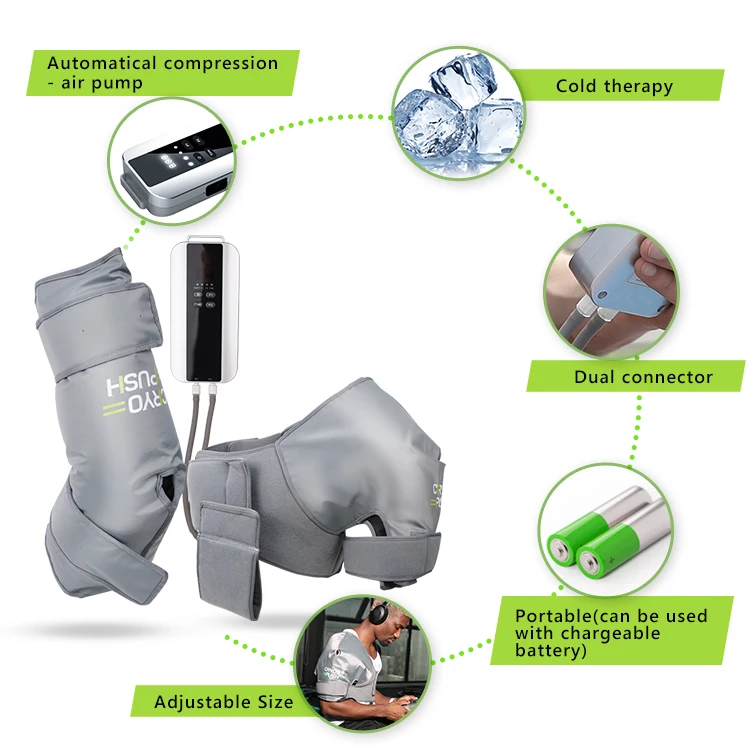 Cryo Push Shoulder Ankle Compression System Air Pump Physical Therapy Equipments Cold Compression Kits Gels Hot & Cold Packs
