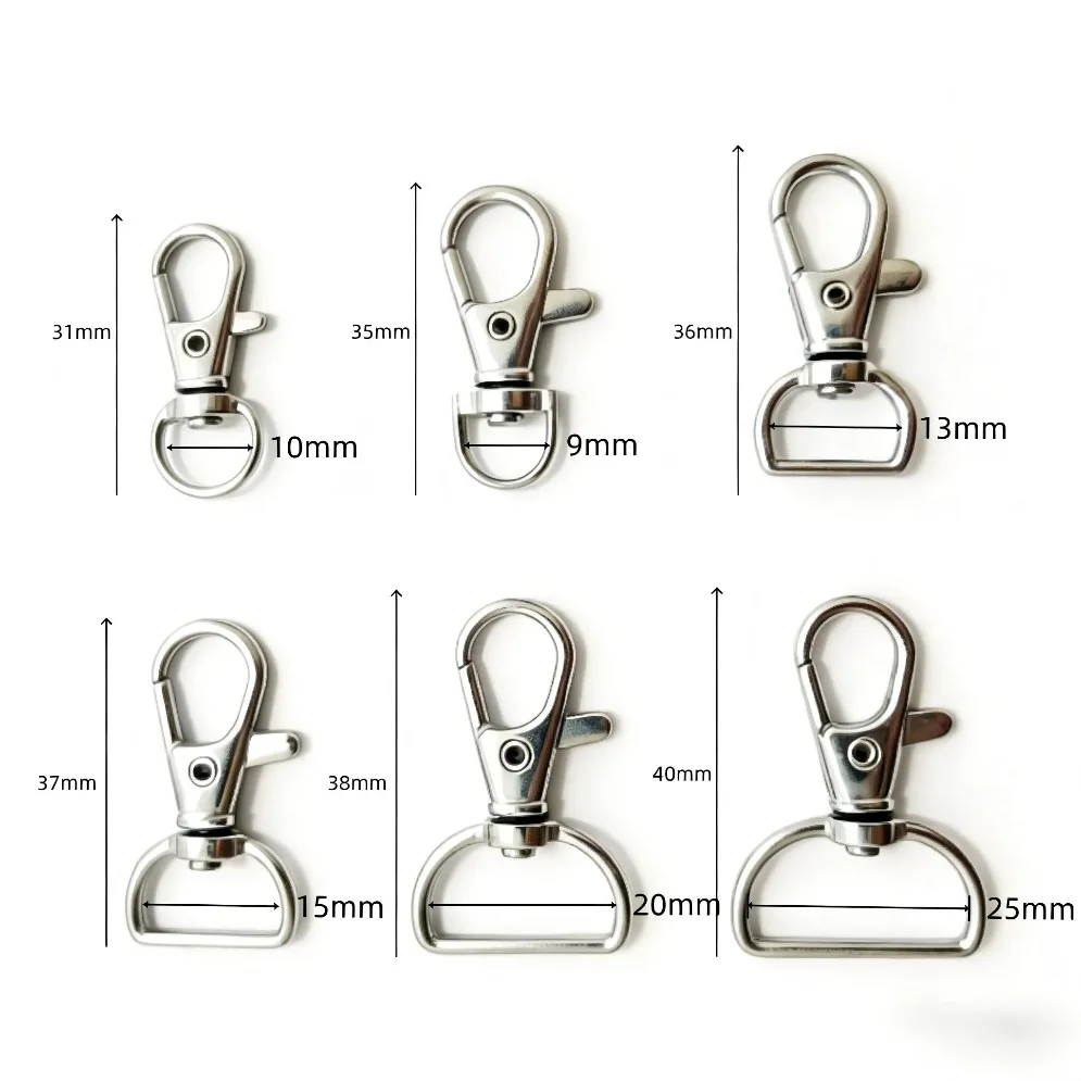 5/20/50/100 PCS Swivel Clasps Lanyard Snap Hooks Key Chain Clip Hook Metal Lobster Claw Clasp for Keychain Hardware Accessories