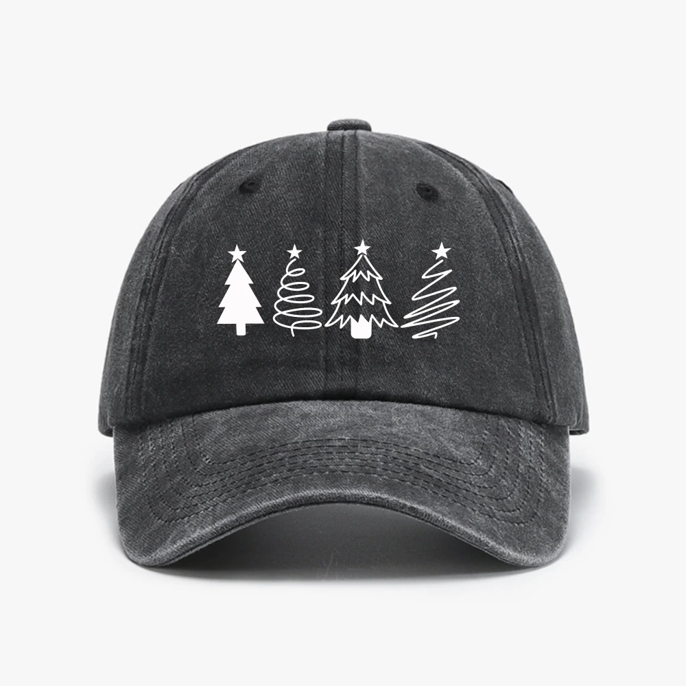 Classic Christmas Tree Washed Baseball Cap Minimalist Style Breathable Soft Fabric Perfect for Work Daily Wear Adjustabl hat