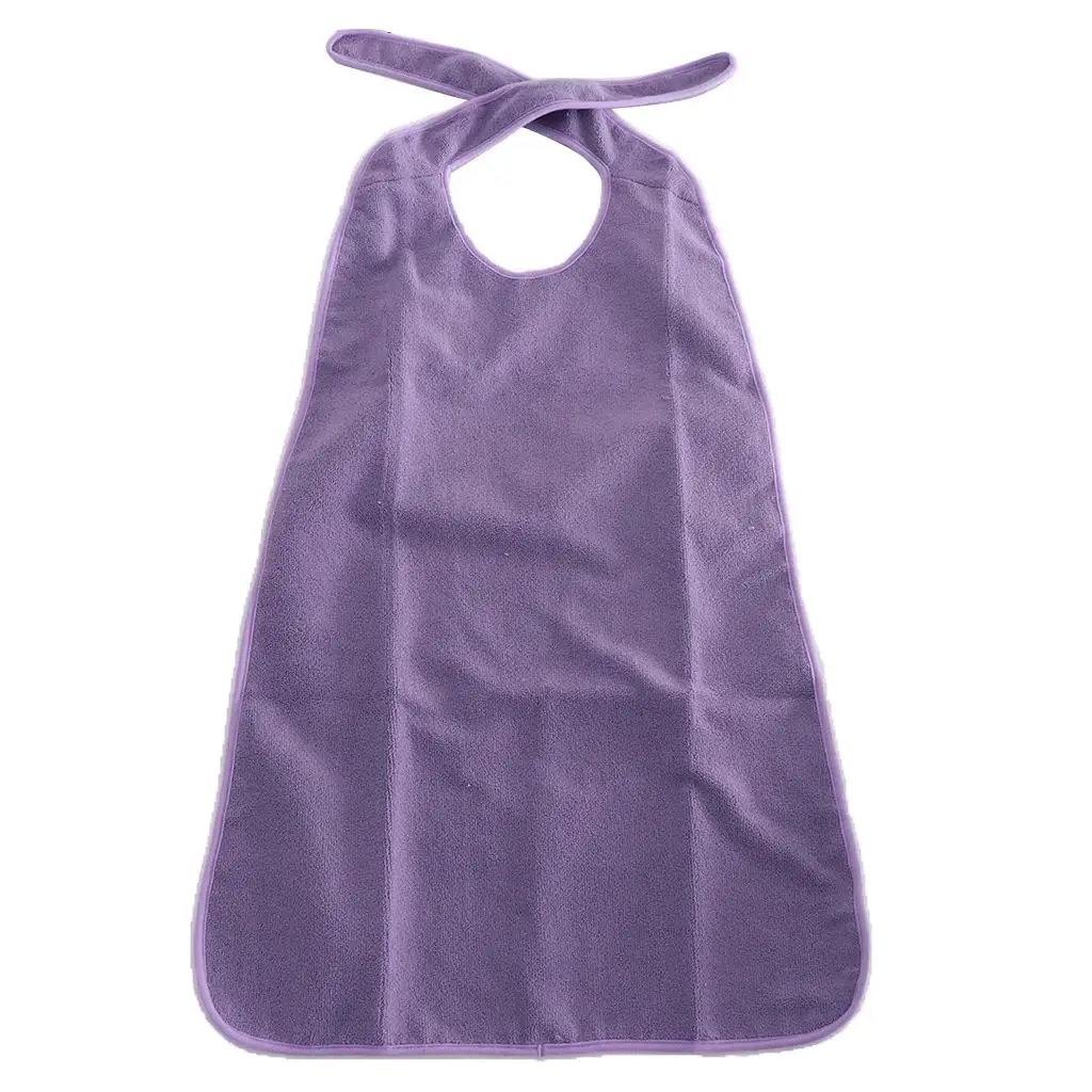 Adult Waterproof Bib Soft Absorbent Towel Material Oversized Disability Apron for Elder Care Mealtime Protection