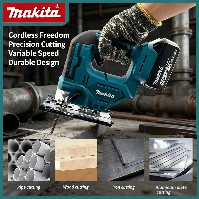 makita-djv182z-340w-18v-brushless-jigsaw-without-battery-with-saw-blade-cordless-barrel-handle-portable-carpenter-power-tool