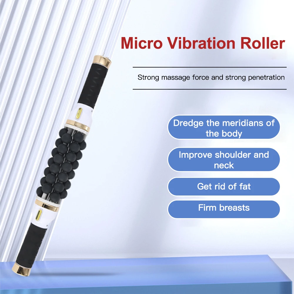 Electric Massager Stick Trigger Therapy Massage Roller Point For Fascia Cellulite Muscle Abdomen Body Muscle Belly Relief Tool